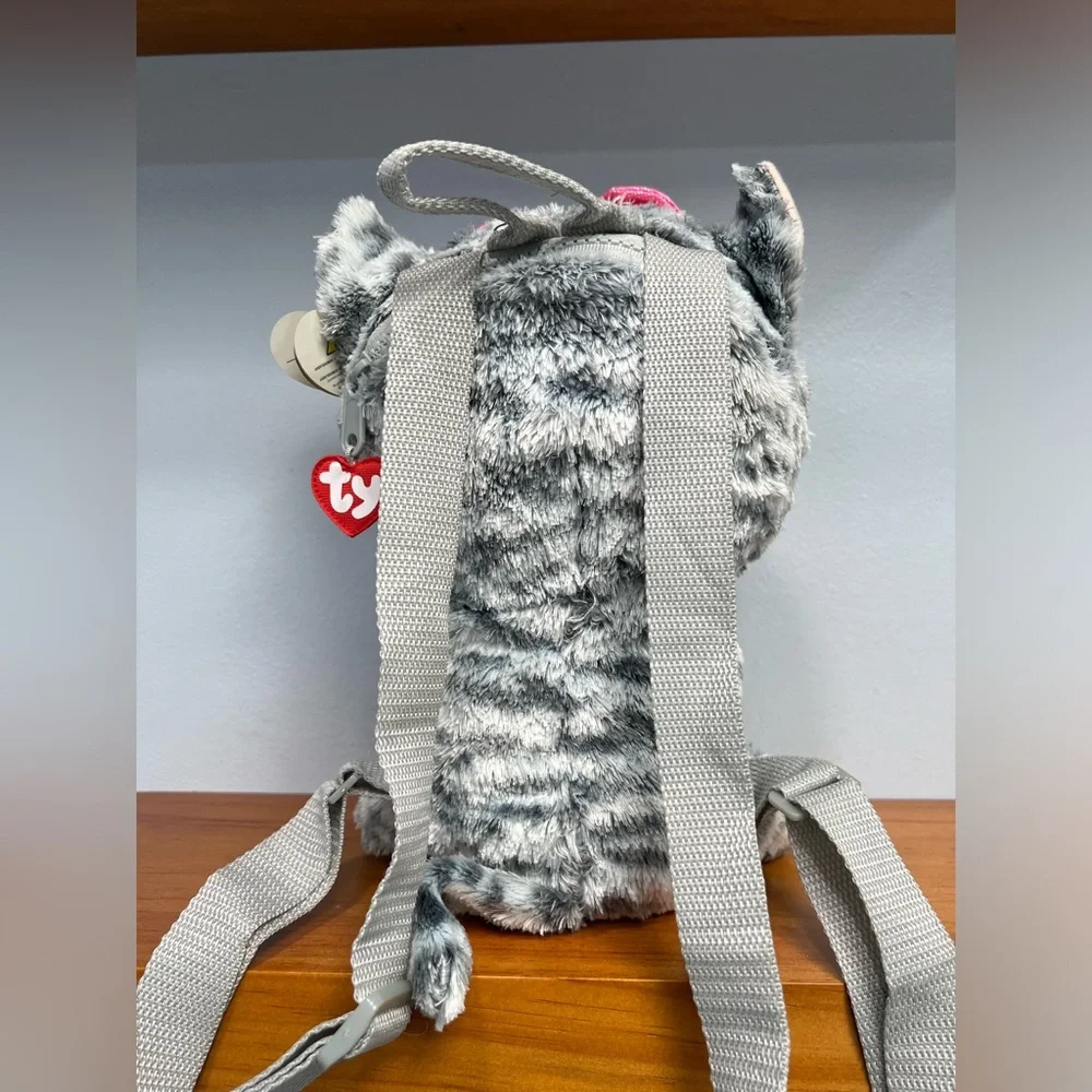 The TY GEAR Collection NWT KIKI Gray  Kitty Backpack Gray Pocket 11